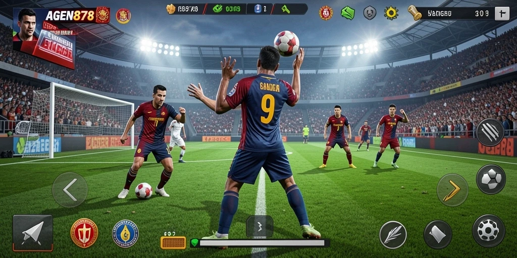 Screenshot AGEN878 menampilkan aksi seru dalam pertandingan olahraga.