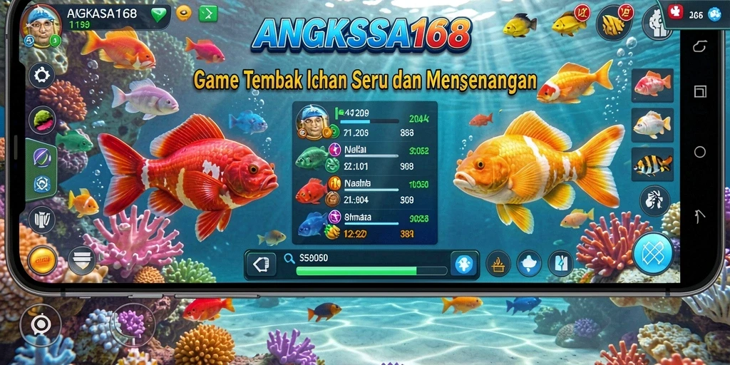 Gameplay seru dalam ANGKASA168 saat menangkap ikan.