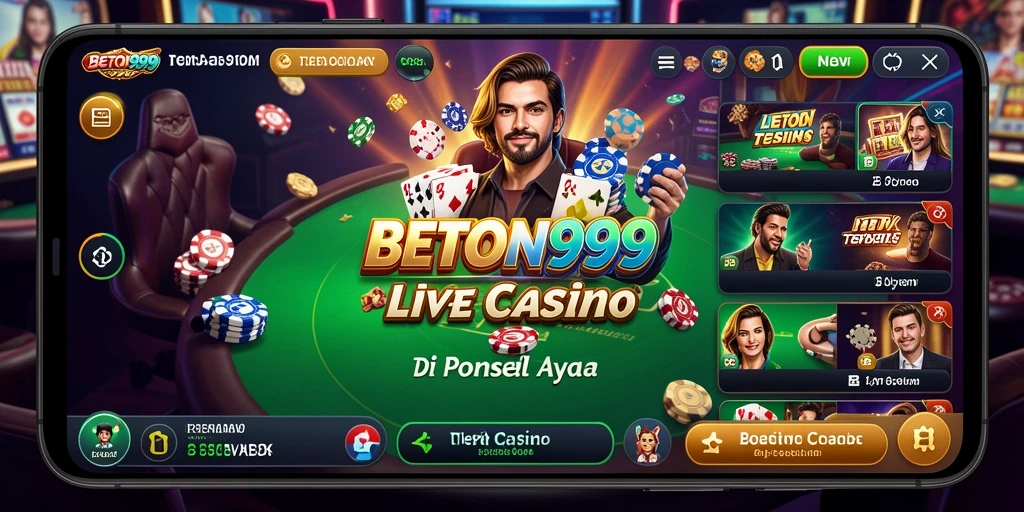 Tampilan gameplay BETON999 dengan dealer langsung dan permainan yang menarik.