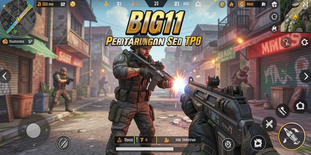 Tangkapan layar utama <strong>BIG11</strong> menunjukkan aksi intens dalam gameplay TPS.