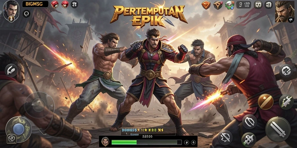 Tampilan aksi seru dalam pertempuran epik BIGMSG.