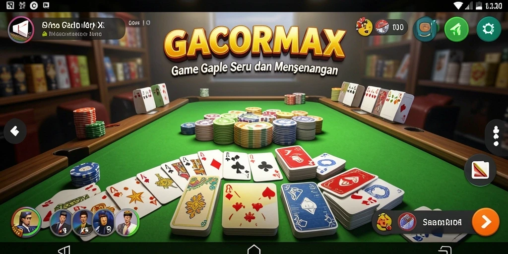 Tampilan gameplay GACORMAX dengan suasana Gaple yang mendebarkan.