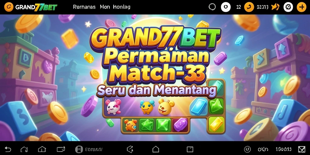Tangkapan layar gameplay <strong>GRAND77BET</strong> yang menunjukkan keseruan mencocokkan objek dalam game Match-3.