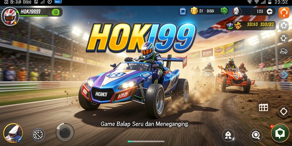 Screenshot menampilkan aksi balap cepat dalam HOKI99.