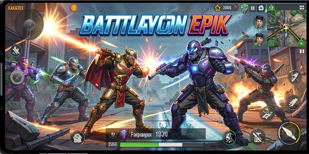 Gameplay seru dan mendebarkan dalam KAKA303 Battle Royale.