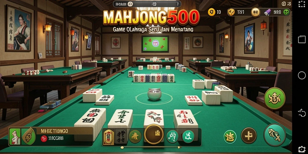 Tampilan gameplay seru dari MAHJONG500 dengan aksi mendebarkan.