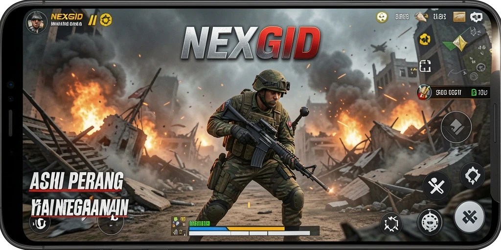 Tampilan aksi seru dalam gameplay NEXGID yang mendebarkan.