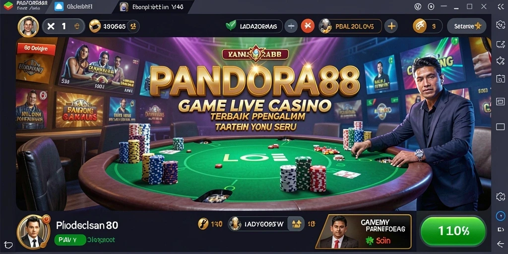 Tampilan gameplay Live Casino yang seru dan interaktif di PANDORA88.