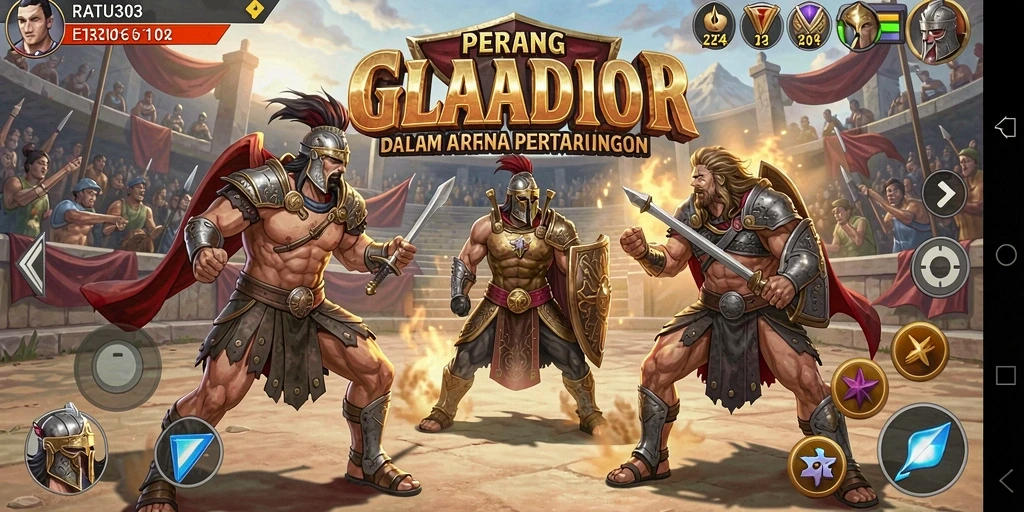 Tampilan pertarungan epik dalam game Fighting RATU303.