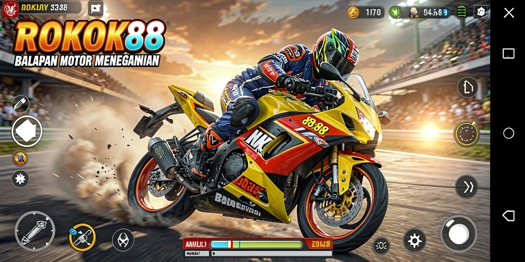 Gameplay balap motor yang seru dan mendebarkan di ROKOK88.