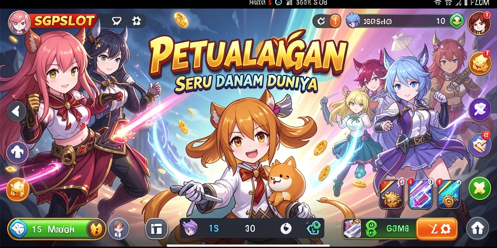 Screenshot menampilkan pertarungan epik dalam gaya anime.