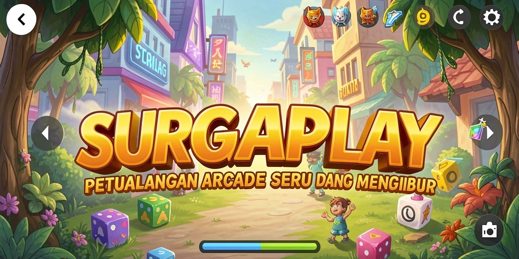 Screenshot utama SURGAPLAY yang menunjukkan aksi seru gameplay Arcade.