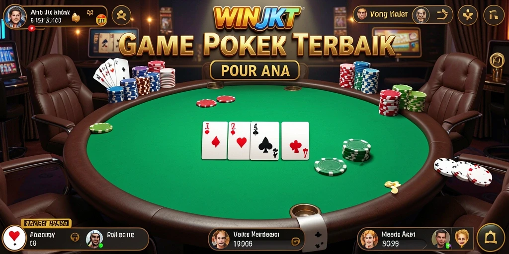 Tampilan gameplay Poker yang menegangkan di WINJKT.